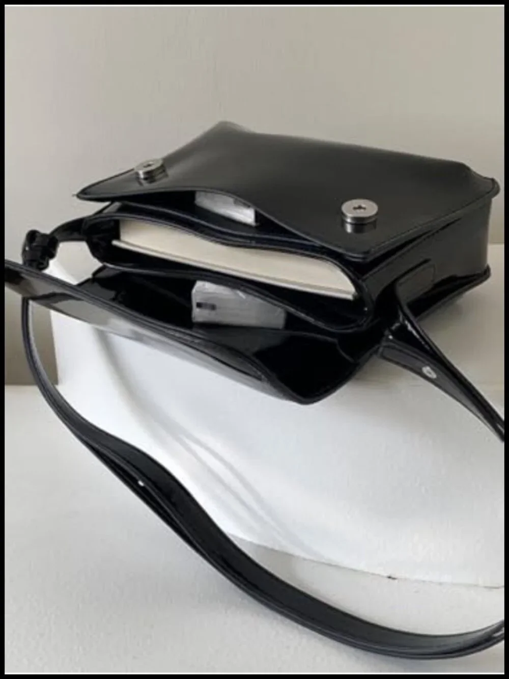 Patent Leather Handbag Shiny Top-handle Purse Mini Shoulder Bag Elegant Evening